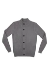 X-ray Stand Collar Cardigan In Silver Grey