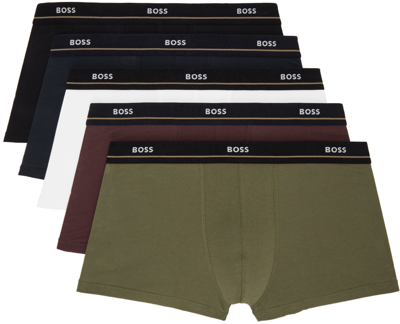 Hugo Boss Five-pack Multicolor Stretch Boxers In 982 Open Miscellaneo