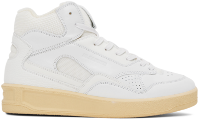 Jil Sander White Leather High Top Sneakers