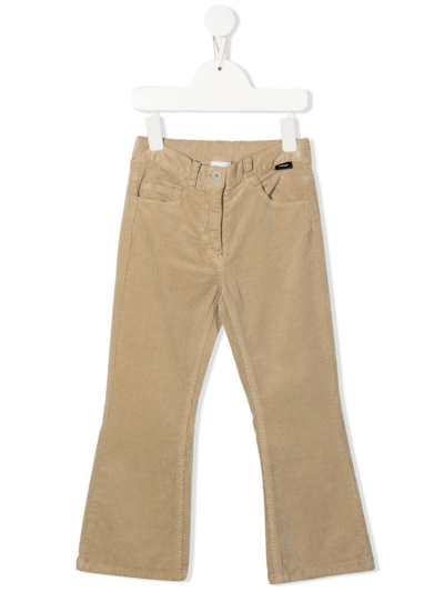 Aspesi Kids' Straight-leg Corduroy Trousers In White