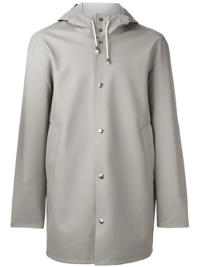 Stutterheim Stockholm Waterproof Hooded Raincoat In Grey