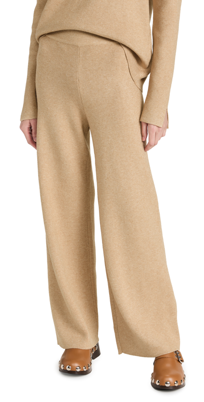English Factory Knit Wide Pants In Camel
