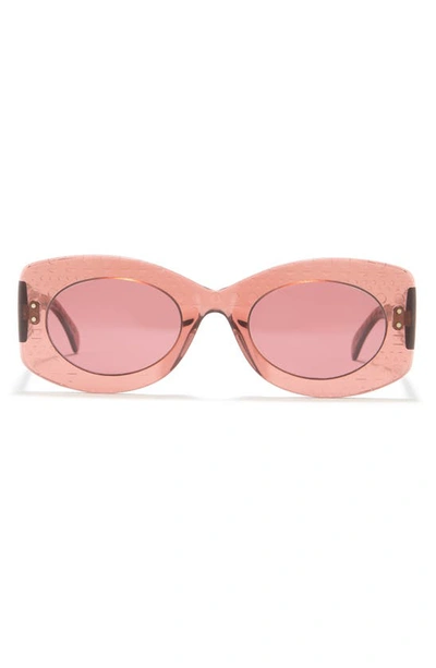 Alaïa 51mm Oval Sunglasses In Nude Red