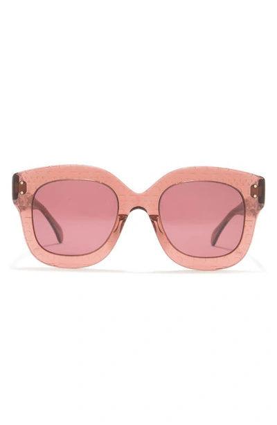 Alaïa 50mm Oversized Sunglasses In Nude Red