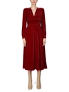 Boutique Moschino Classic Long Sleeve Velvet Dress In Red