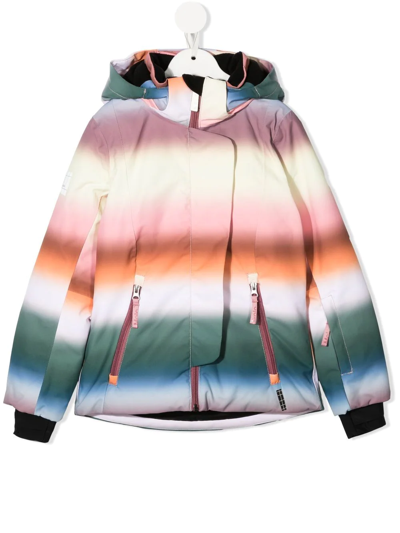 Molo Kids' Colour-block Hooded Jacket In Pink