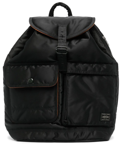 Porter-yoshida & Co Multi-pocket Drawstring Backpack In Black