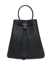 Burberry Women's Small Grainy Leather Tb Bucket Bag In Black