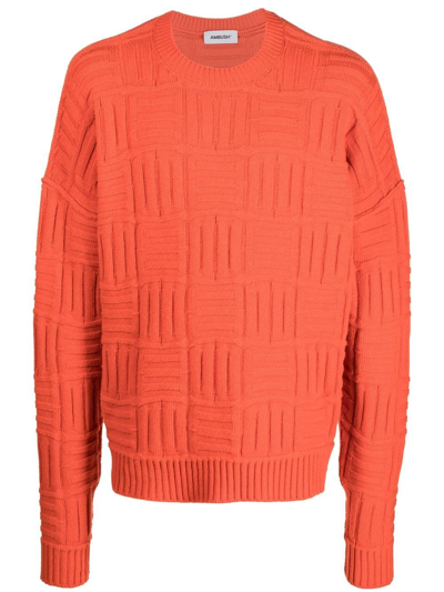 Ambush Monogram Knitted Jumper In Orange