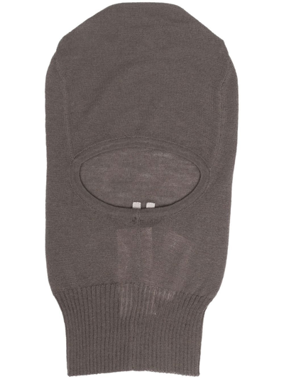 Rick Owens Skull Balaclava Cashmere-knit Hat In Grey