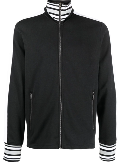 Michael Kors Funnel-neck Zip-up Sweatshirt In Black