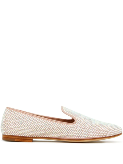 Giuseppe Zanotti Lindy Rhinestone Loafers In Pink