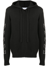 OFF-WHITE DIAG OUTLINE KNITTED ZIP-UP HOODIE