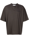 Off-white Diag-stripe Cotton T-shirt In Grey