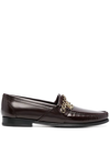 DOLCE & GABBANA CHAIN-STRAP LEATHER LOAFERS
