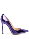 Gianvito Rossi Gianvito 105mm Metallic Effect Pumps In Blue