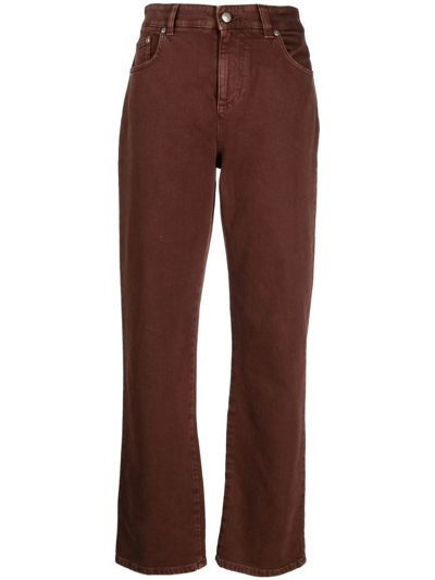 Stella Mccartney Mahogany Straight-cut Jeans In Brown