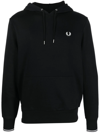 Fred Perry Logo Hoodie In Black