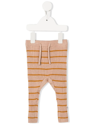 Molo Babies' Horizontal-stripe Ribbed Trousers In Neutrals