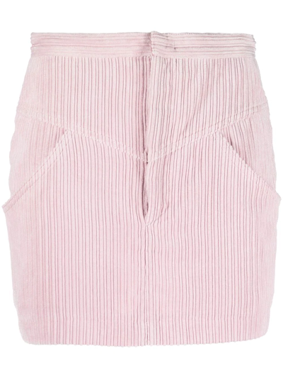 Isabel Marant Melva Corduroy Miniskirt In Rosa