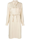 JIL SANDER BELTED WOOL SHIRT DRESS