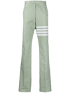 Thom Browne 4 Bar Stripe Cropped Tailored Trousers In Green