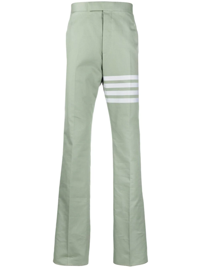 Thom Browne 4 Bar Stripe Cropped Tailored Trousers In Green