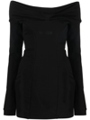 Gcds Off-shoulder Mini Dress In Black