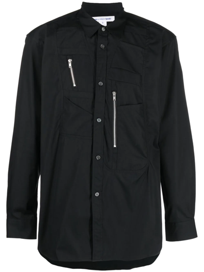 Comme Des Garçons Shirt Panelled Multi-pocket Shirt In Black