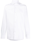 Zegna Micro Striped Trecapi Tailored Fit Long Sleeve Shirt In White