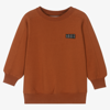 Molo Boys Brown Cotton Sweatshirt In Brown