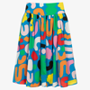 Stella Mccartney Kids' Girl's Multicolor Shapes Twill Skirt In Blue