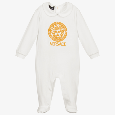 Versace White & Gold Medusa Babygrow