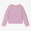 BONPOINT GIRLS LILAC CABLE KNIT SWEATER