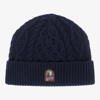 PARAJUMPERS NAVY BLUE KNITTED WOOL HAT