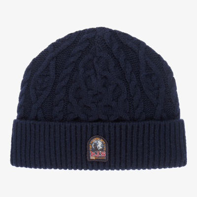 Parajumpers Navy Blue Knitted Wool Hat