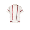 Bode Camp-collar Embroidered Cotton-mesh Shirt In White