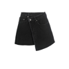 Ksubi Asymmetric Wrap Denim Skirt In Black