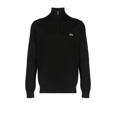 Lacoste Black Logo Patch Zipped Sweatshirt