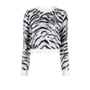 Alessandra Rich Zebra Intarsia Knitted Sweater In White