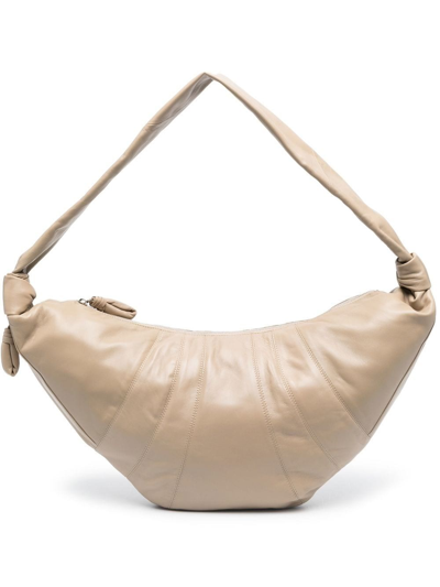 Lemaire Croissant Leather Shoulder Bag In Brown