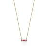 TIFFANY & CO PALOMA'S STUDIO BAR PENDANT IN 18K GOLD WITH BAGUETTE RUBELLITES