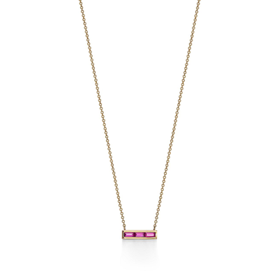 Tiffany & Co Paloma's Studio Bar Pendant In 18k Gold With Baguette Rubellites
