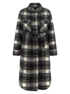 Woolrich Gentry Long Overshirt Knitted Jacket Nero-bianco  Woman In Black