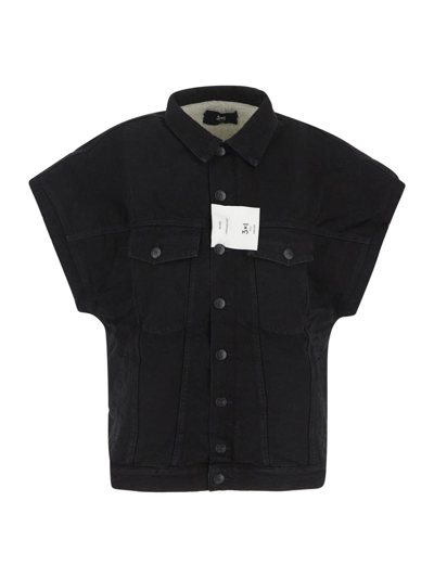 3x1 Short-sleeve Denim Jacket In Black