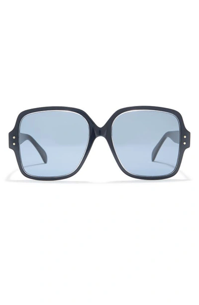 Alaïa 56mm Aliana Oversize Novelty Sunglasses In Blue Blue Blue
