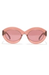 Alaïa 52mm Round Sunglasses In Nude Red