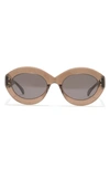 Alaïa 52mm Round Sunglasses In Brown