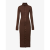 BOTTEGA VENETA HOODED RIBBED SILK-BLEND KNITTED MIDI DRESS