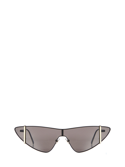 Saint Laurent Bar Trim Triangular Sunglasses In Black